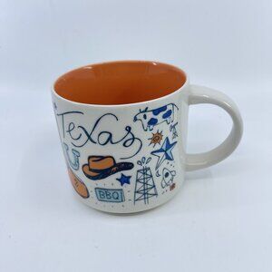 starbucks been there series texas ceramic mug 14 oz orange interior